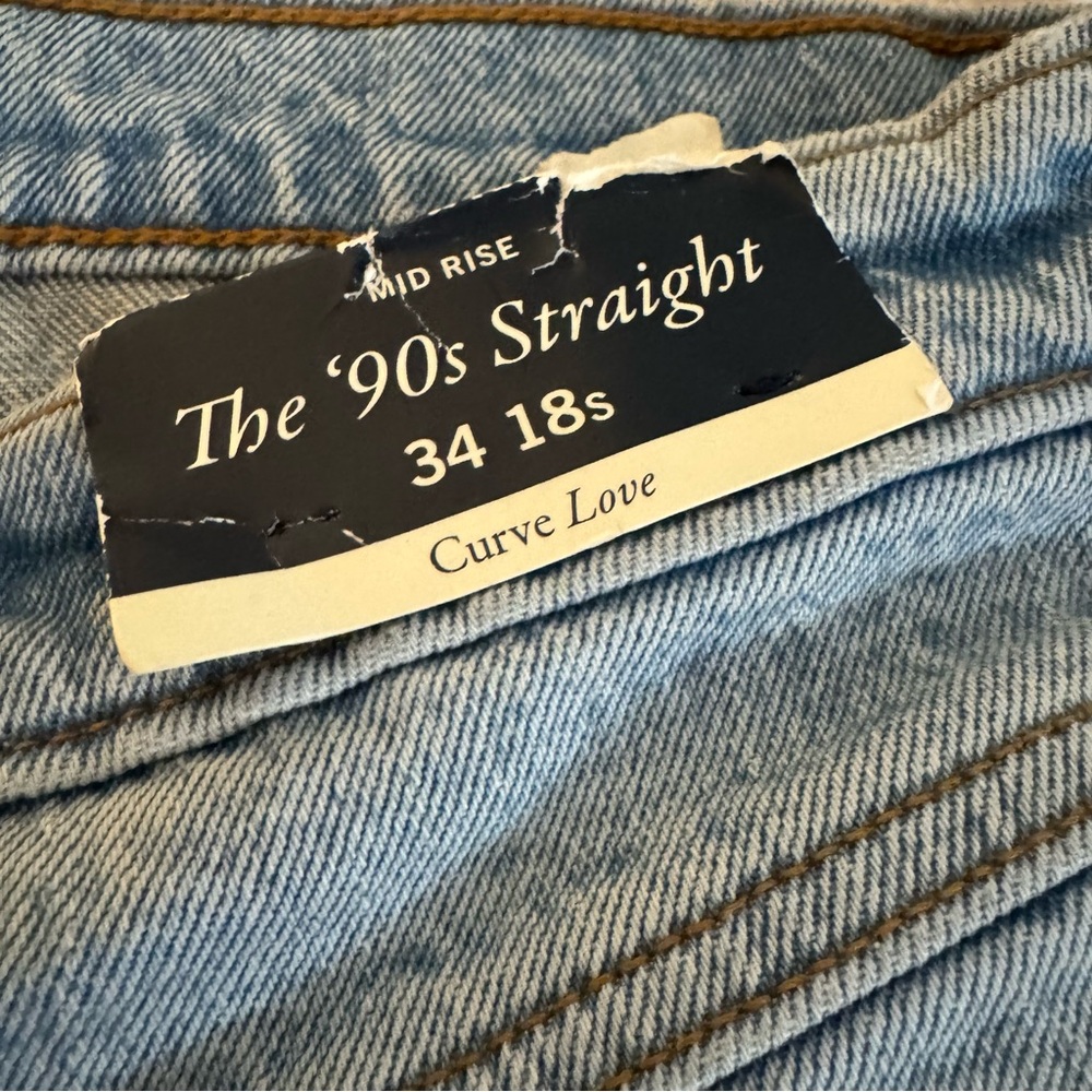 NEW Abercrombie & Fitch Jeans Women Curve Love Mid Rise '90s Straight 34/18S - Picture 3 of 6
